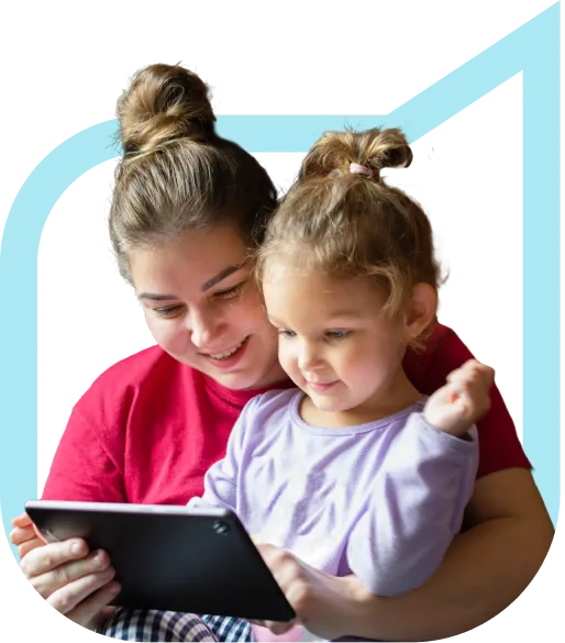 Mother and daughter using iPad for doctors appointment