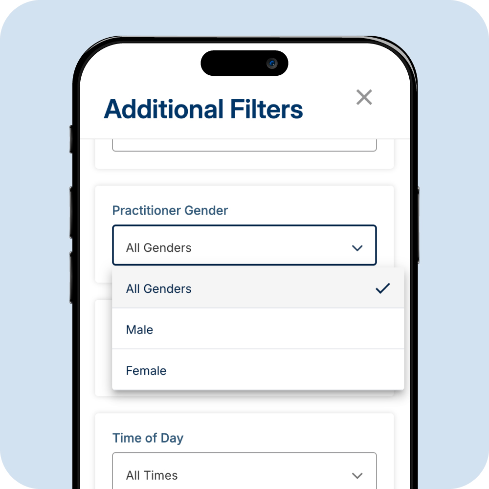 Filter for choice of GP gender on telehealth consult
